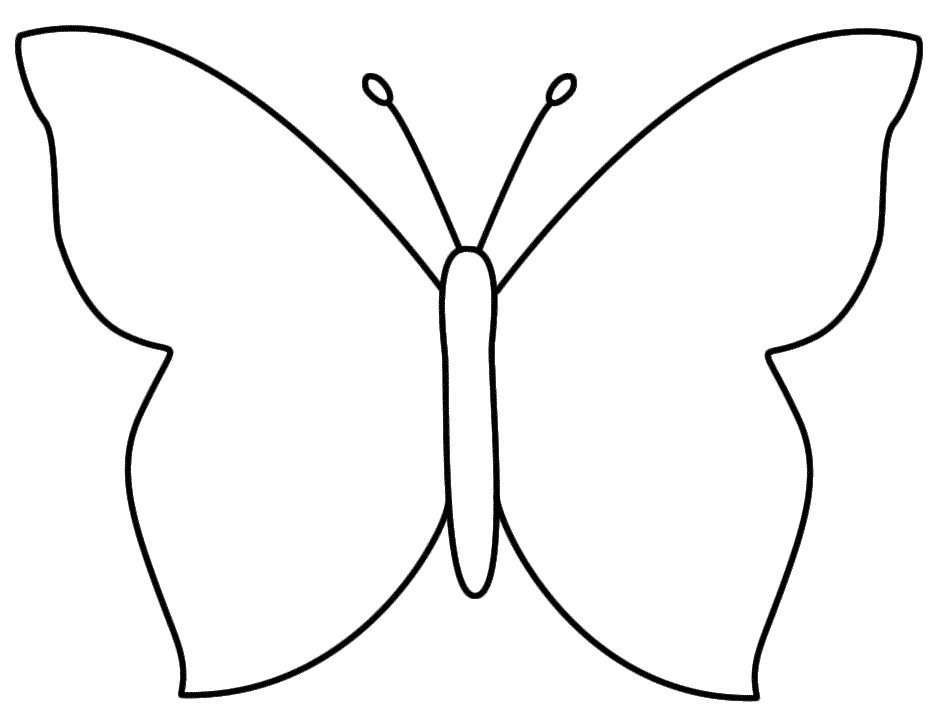 Butterfly Outline Template : Coloring - Kids Coloring Pages