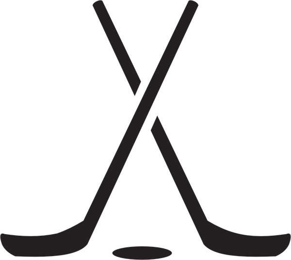 Crossed hockey sticks clipart