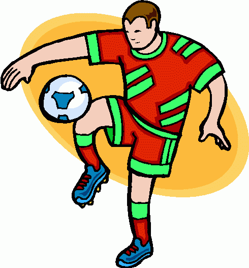 People playing soccer clipart
