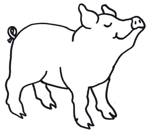 Clipart drawing of a pig