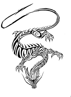 Chinese Tribal Dragon Tattoo - ClipArt Best