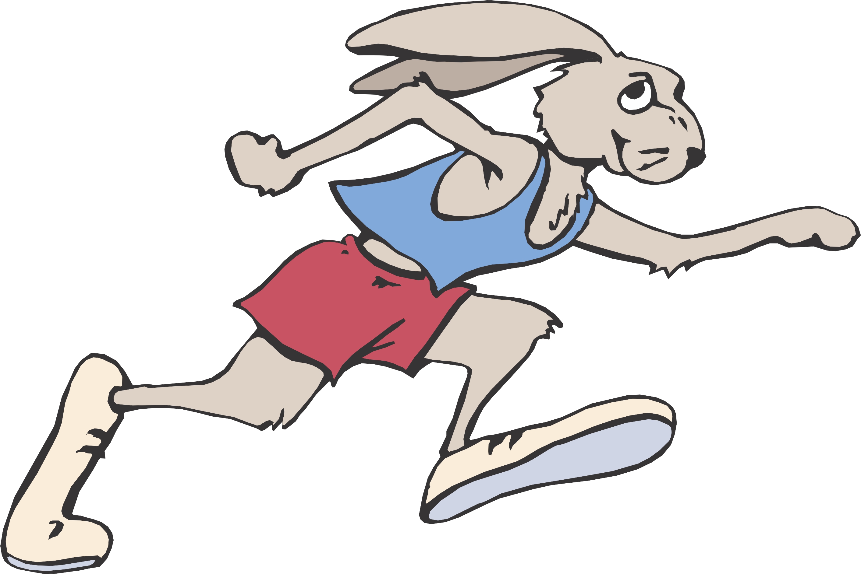 Girl running bunny clipart