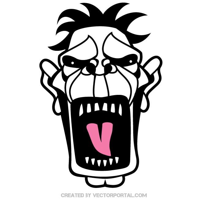 SCREAMING FACE VECTOR CLIP ART - Download at Vectorportal