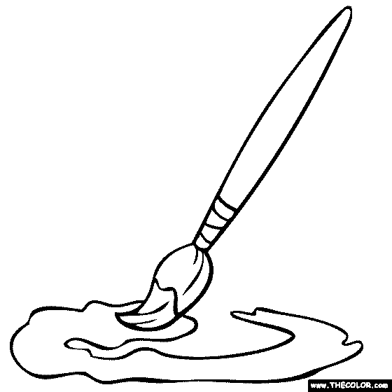 Brush and Paint coloring page Coloringcrew with Paint Coloring ...