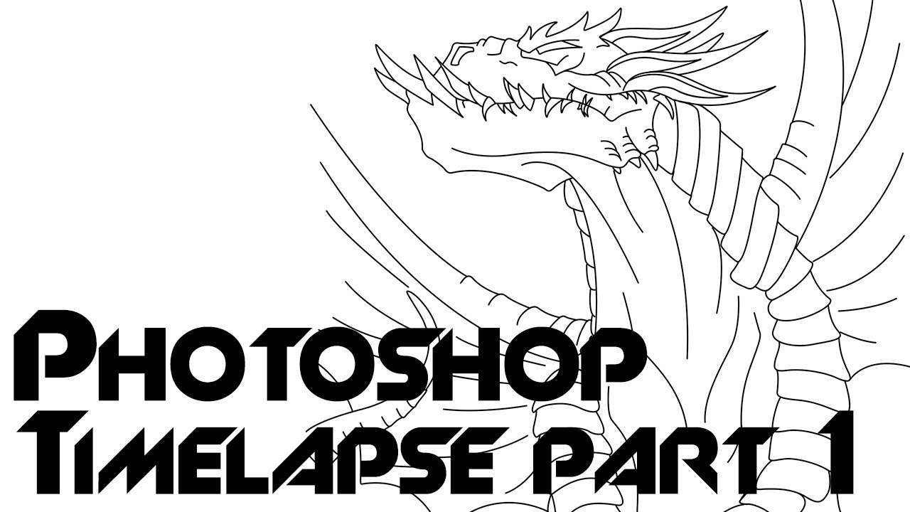 Photoshop Time Lapse | Dragon | Pt.1 Creating the outlines - YouTube