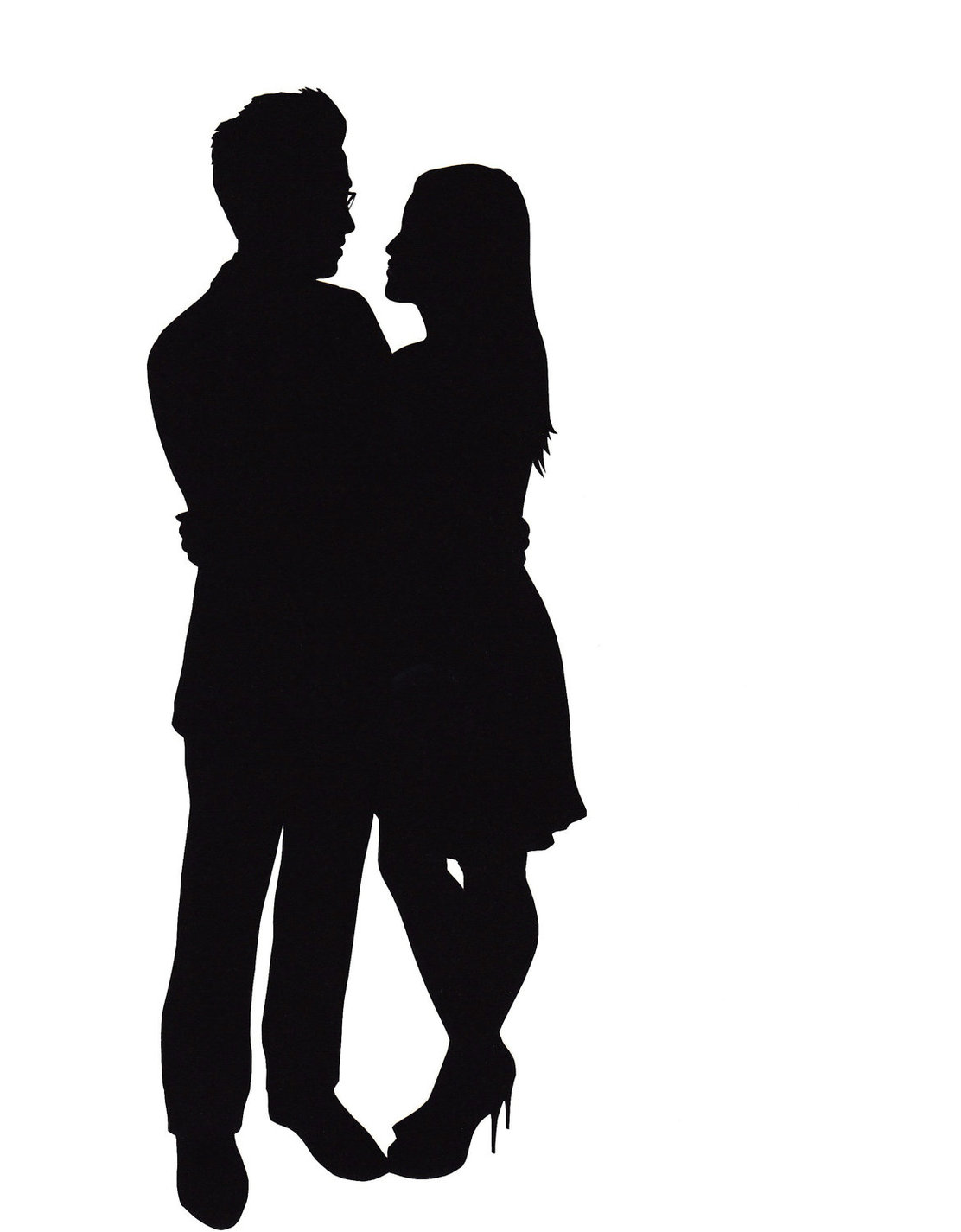 Silhouette Of Two People Kissing Clipart - Free to use Clip Art ...