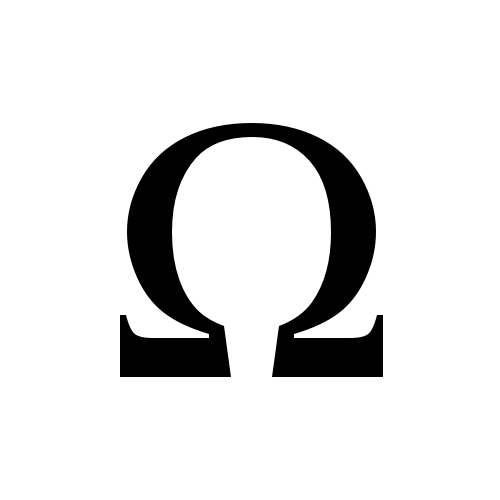 Î© | ohm sign | Times New Roman, Regular @ Graphemica