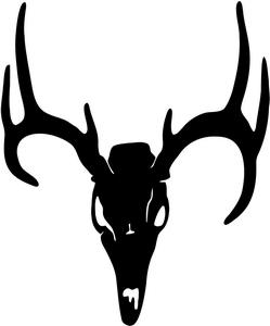 Buck Antlers Skull Decal...