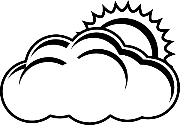 Cloudy Weather Clipart Black And White