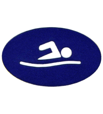 Oval Swimmer Silhouette Patches - SDG Laser Engraving