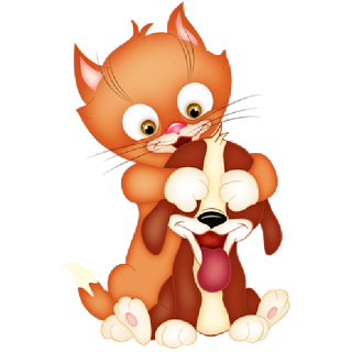 Cartoon dog and cat clip art
