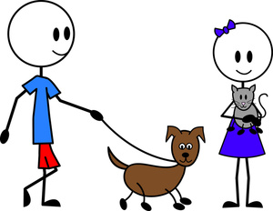 Walking Pets Clipart Image - Clip Art Illustration Of A Stick ...