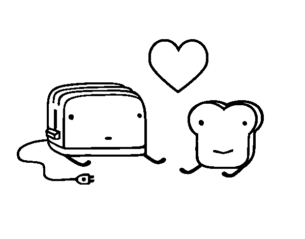 Toaster and toast coloring page - Coloringcrew.com
