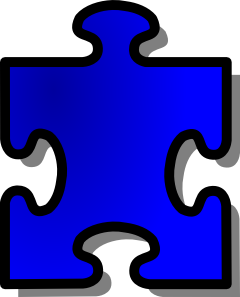 Blue Jigsaw Puzzle Piece Clip Art - vector clip art ...