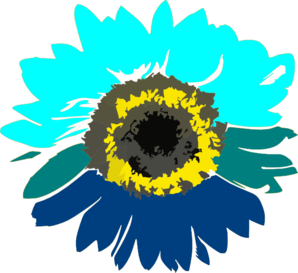 Blue Sunflower clip art - vector clip art online, royalty free ...