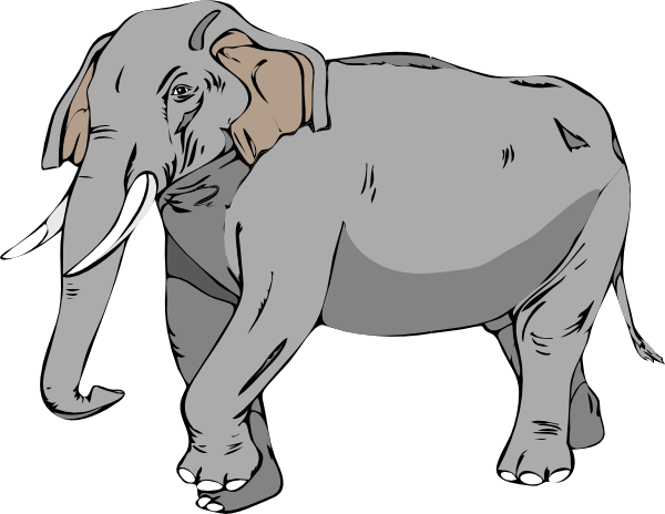 Black And White Elephant clip art - vector clip art online ...