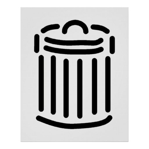 Black Trash Can Symbol Poster from Zazzle.