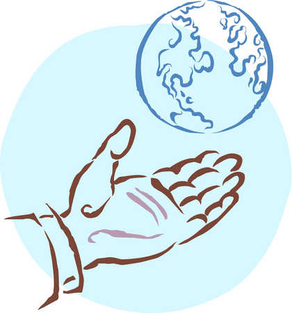 Stock Illustration - A hand reaching for the earth