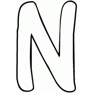 n in bubble letters