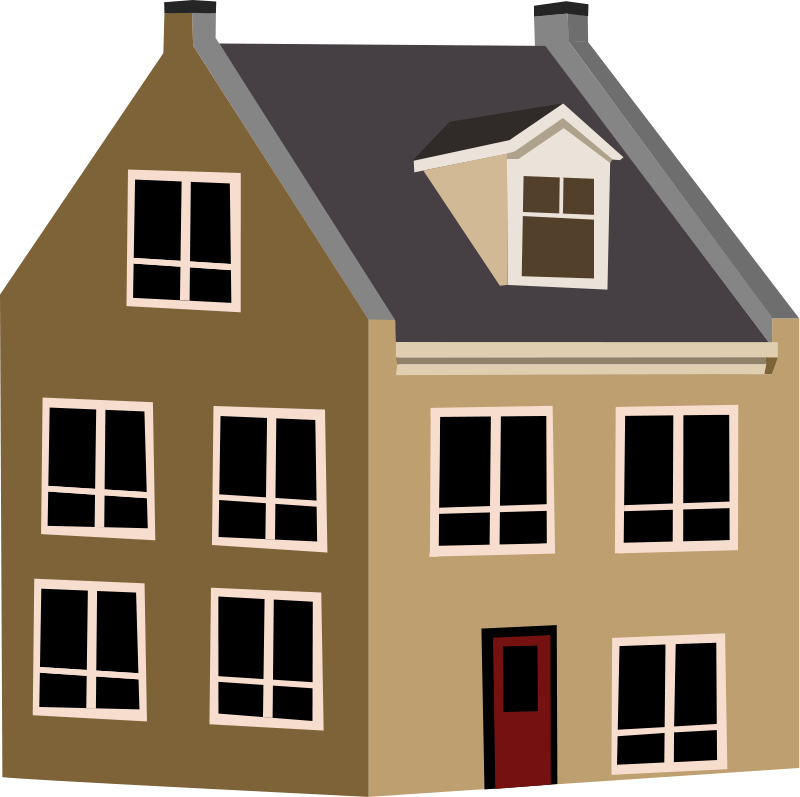 This nicely done village house clip art is free for personal or commercial use. This clip art is in the public domain so use it freely on your school