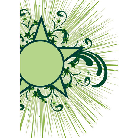 GREEN STAR WITH FLORAL DESIGNS.ai, free vectors - Clipart.me