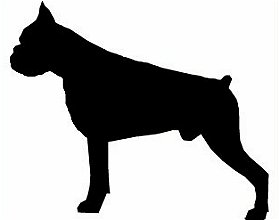 White Boxer Dog Silhouette - ClipArt Best