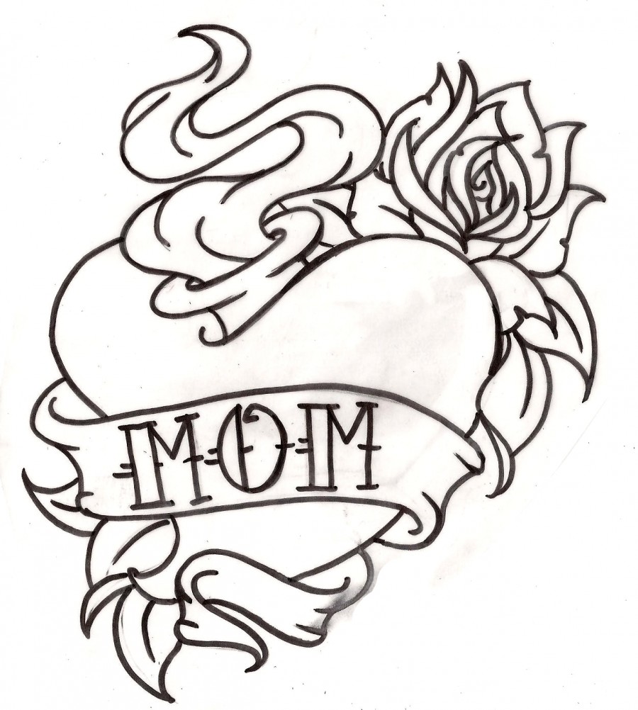 Flower And Heart Tattoo Design - TattooMagz