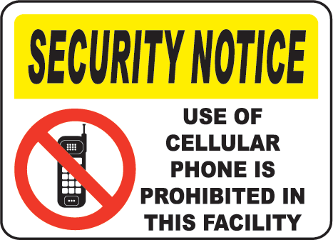 Cell Phones Prohibited Facility Sign by SafetySign.com - F7012