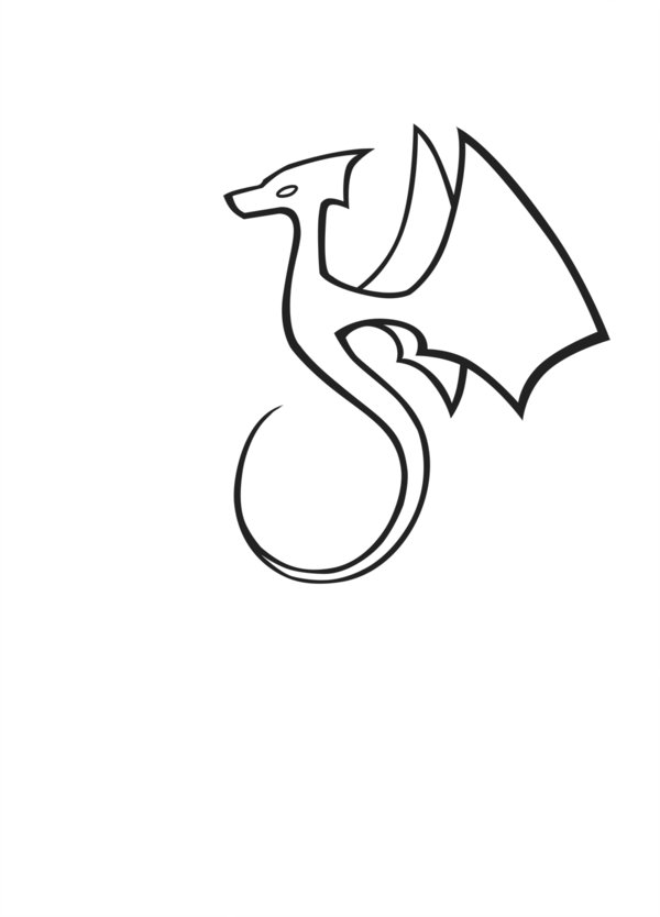 simple dragon sketch drawing