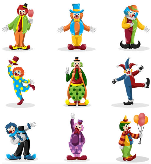 Funny Cartoon Clowns vector | AI format free vector download ...