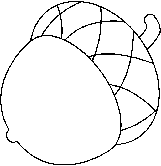 Acorn Clip Art Black And White | Jos Gandos Coloring Pages For Kids