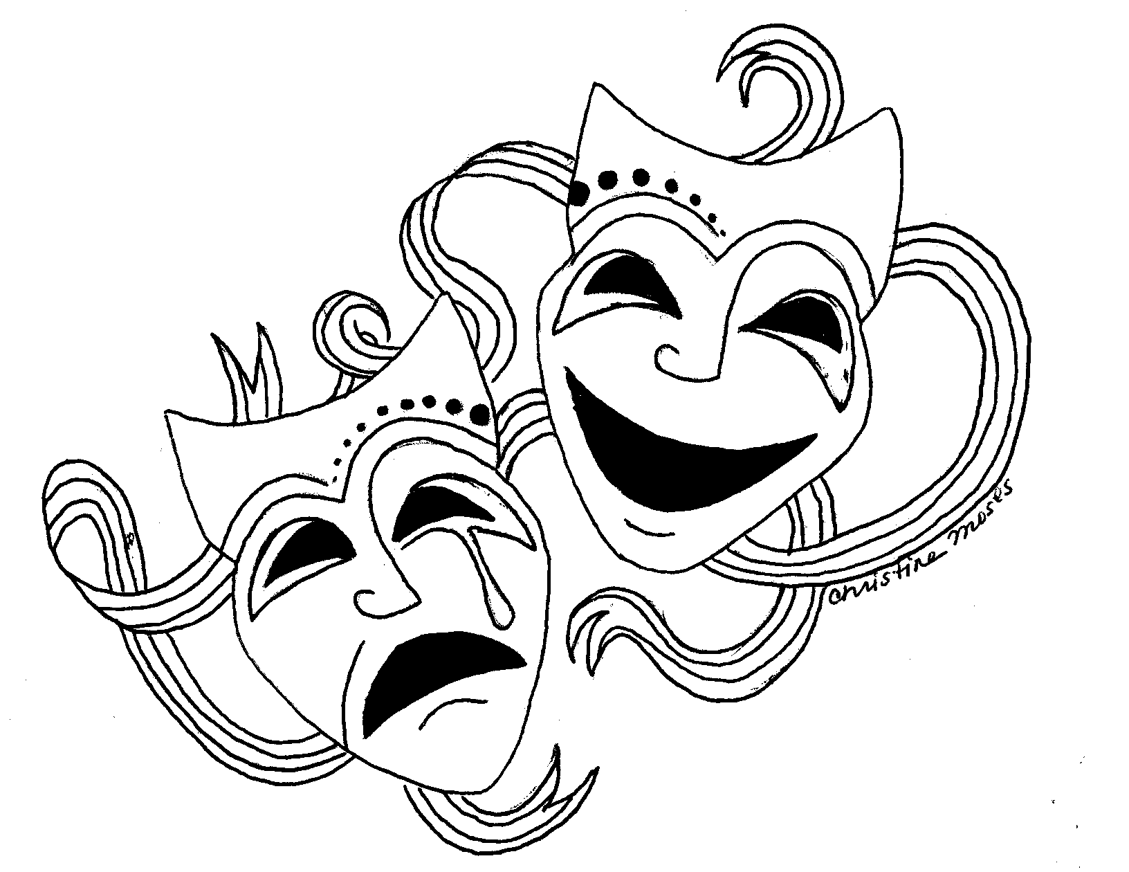 Comedydrama Masks Clipart Best
