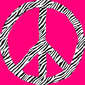 Pink Zebra Peace Sign - ClipArt Best