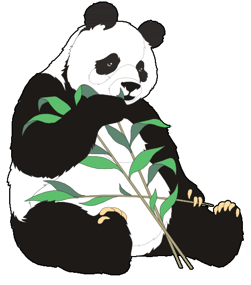 Free Giant Panda Eating Bamboo Shoot Clip Art