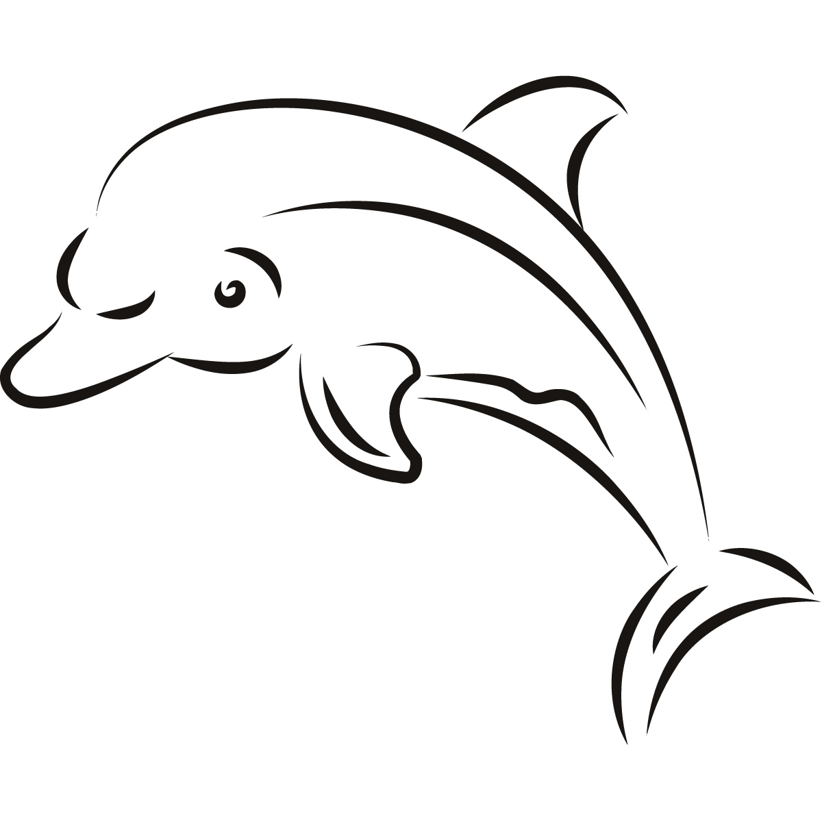Dolphin Outline Wall Art Sticker Wall Decal