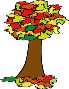 Fall Coloured Tree clip art Free Vector