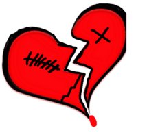 Clipart of broken heart