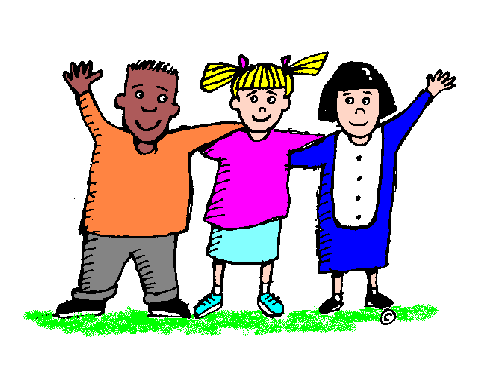 Three kids clipart