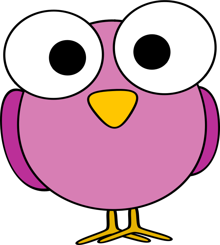Clipart - Pink googley-eye bird