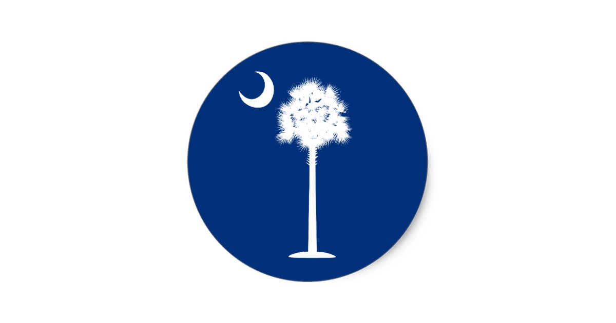 South Carolina Palmetto and Crescent Moon Sticker | Zazzle