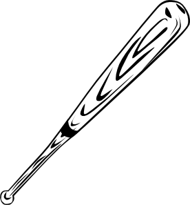 Baseball bat and glove drawing clipart image #13746