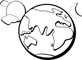 Sun moon and earth clipart