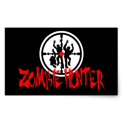 ZOMBIE HUNTER - Sniper Scope & Blood Splatter Rectangular Sticker ...
