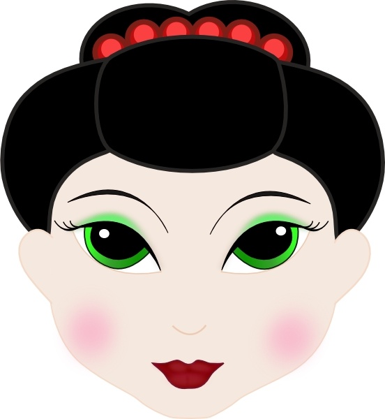 Geisha Girl Anime clip art Free vector in Open office drawing svg ...