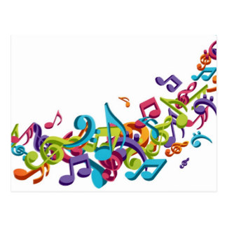 Colourful Music Note Postcards | Zazzle