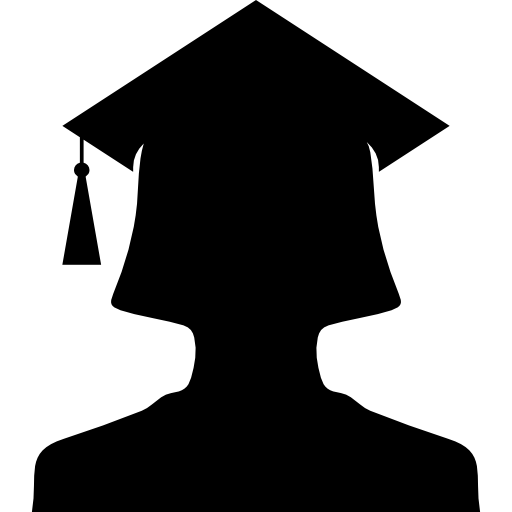 Female university graduate silhouette with cap - Free education icons