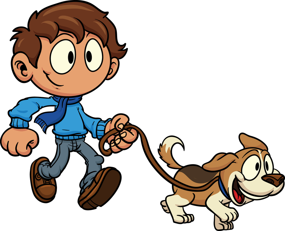 Clipart walking dog