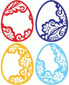 Easter eggs, Silhouette online store and Easter