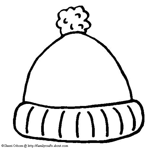 stocking cap coloring page hat template winter hats and templates ...