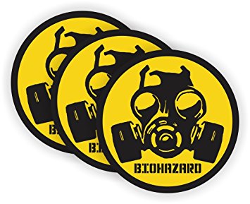 Biohazard Gas Mask Symbol Hard Hat Sticker / Helmet Decal Label ...